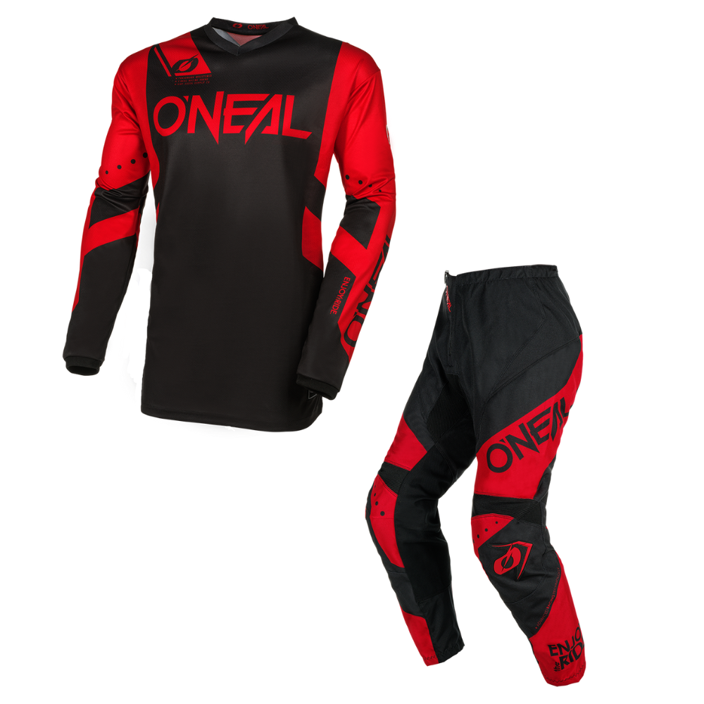 Pantalon Moto O&#39;NEAL Element Racewear Negro/Rojo
