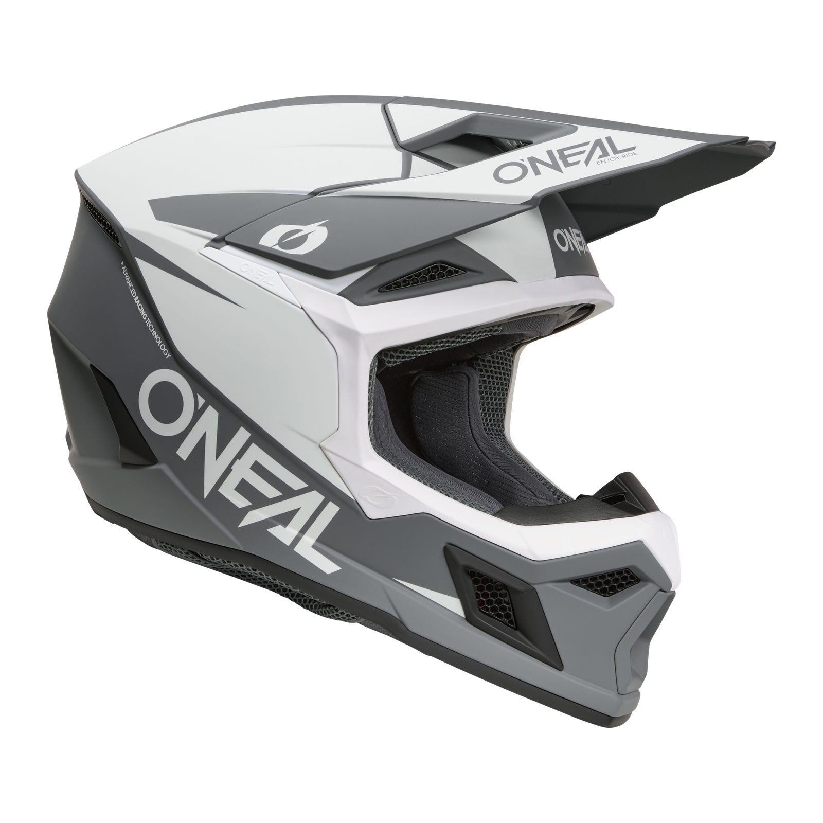 Casco Moto O'neal 3srs Solid Motocross Enduro Blanco/gris