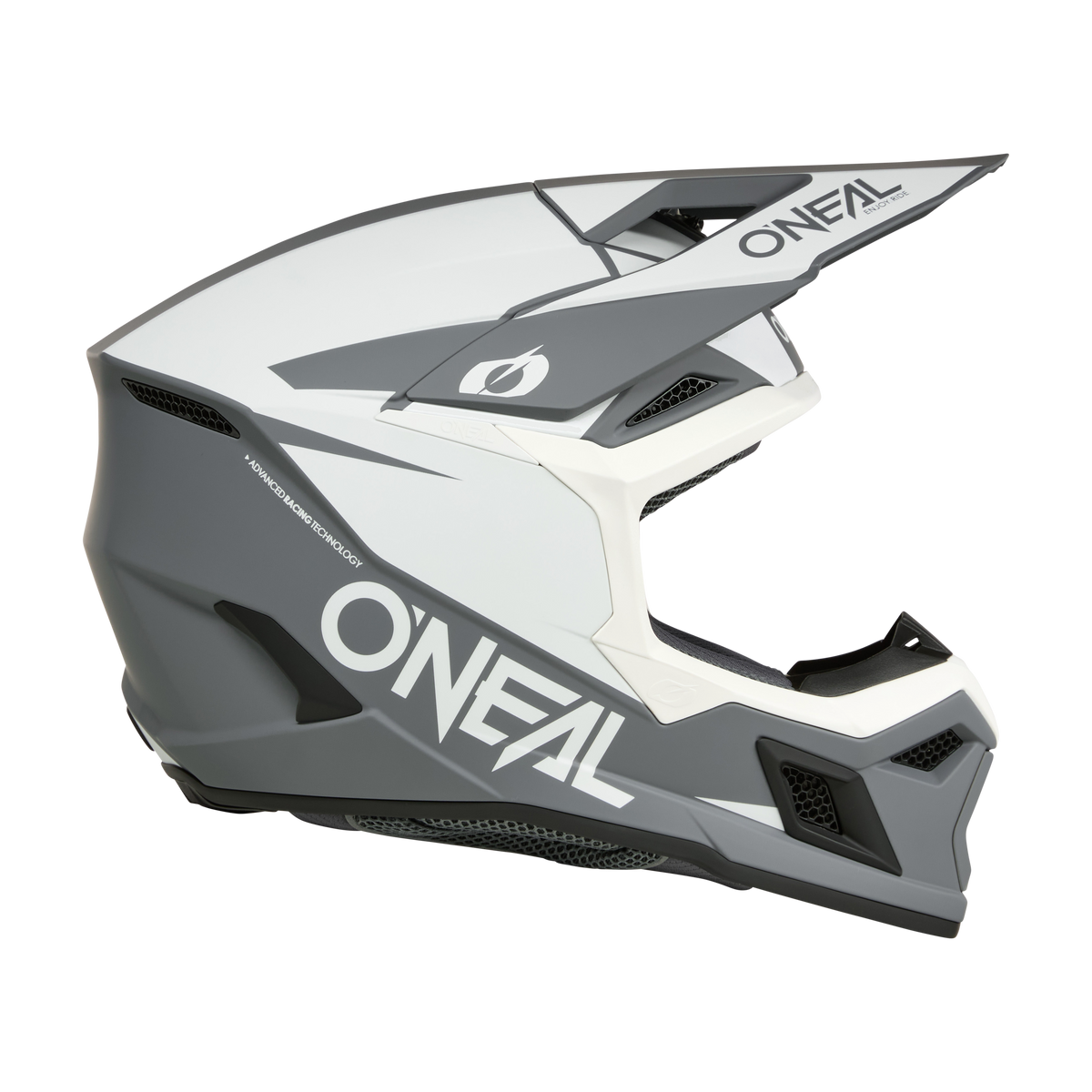 Casco Moto O&#39;neal 3srs Solid Motocross Enduro Blanco/gris