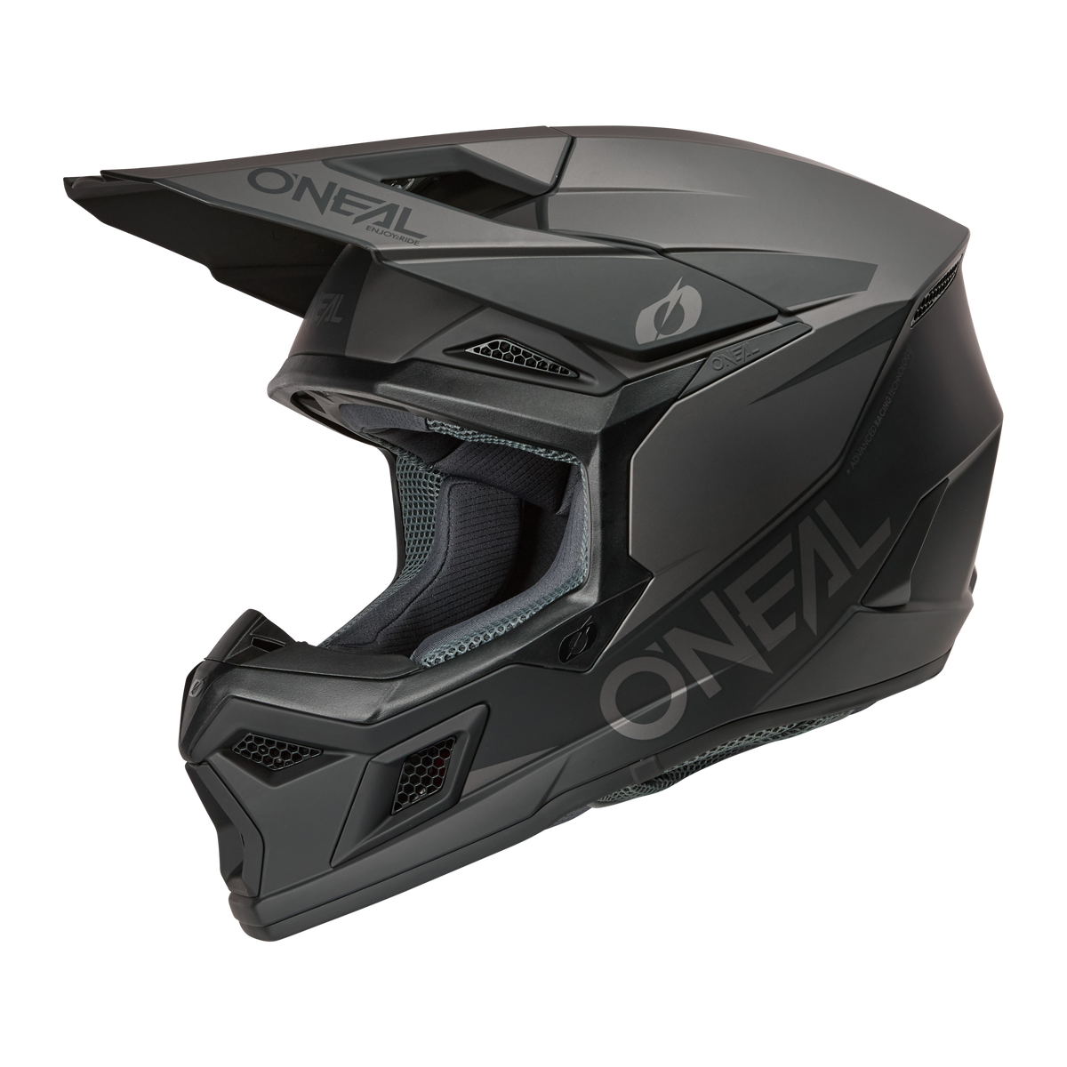 Casco Moto O&#39;neal 3srs Solid Motocross Enduro Negro/Gris