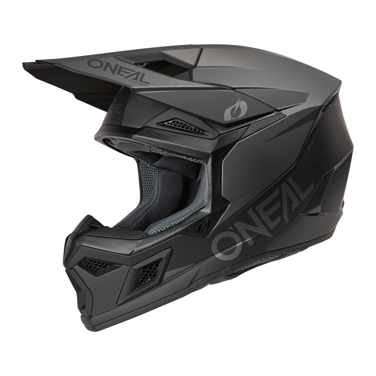 Casco Moto O'neal 3srs Solid Motocross Enduro Negro/Gris