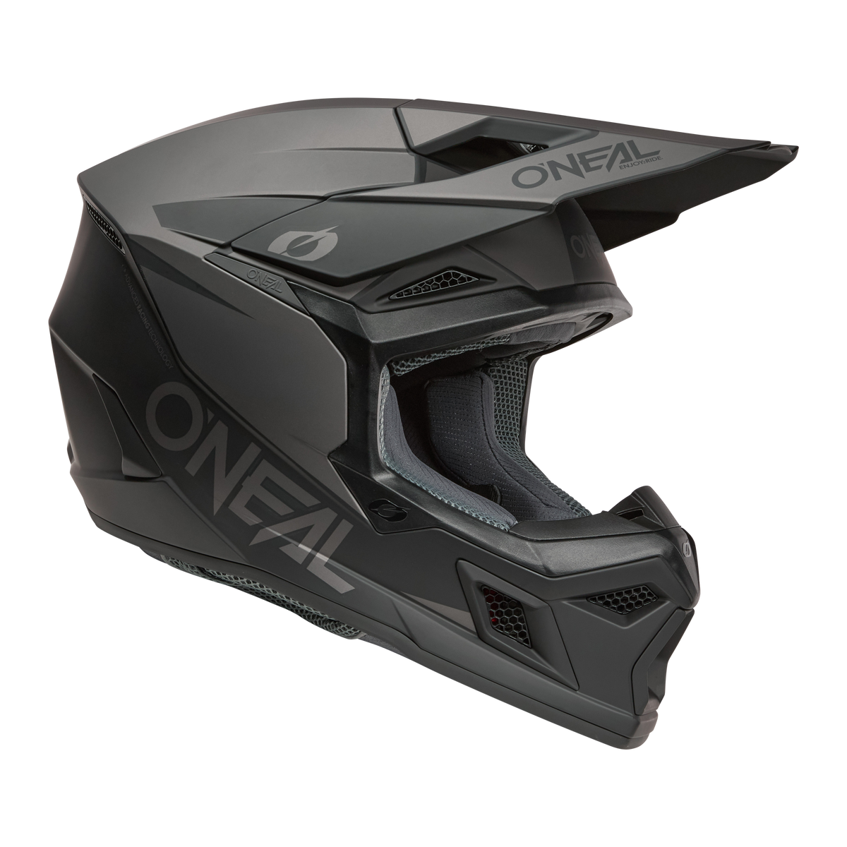 Casco Moto O&#39;neal 3srs Solid Motocross Enduro Negro/Gris