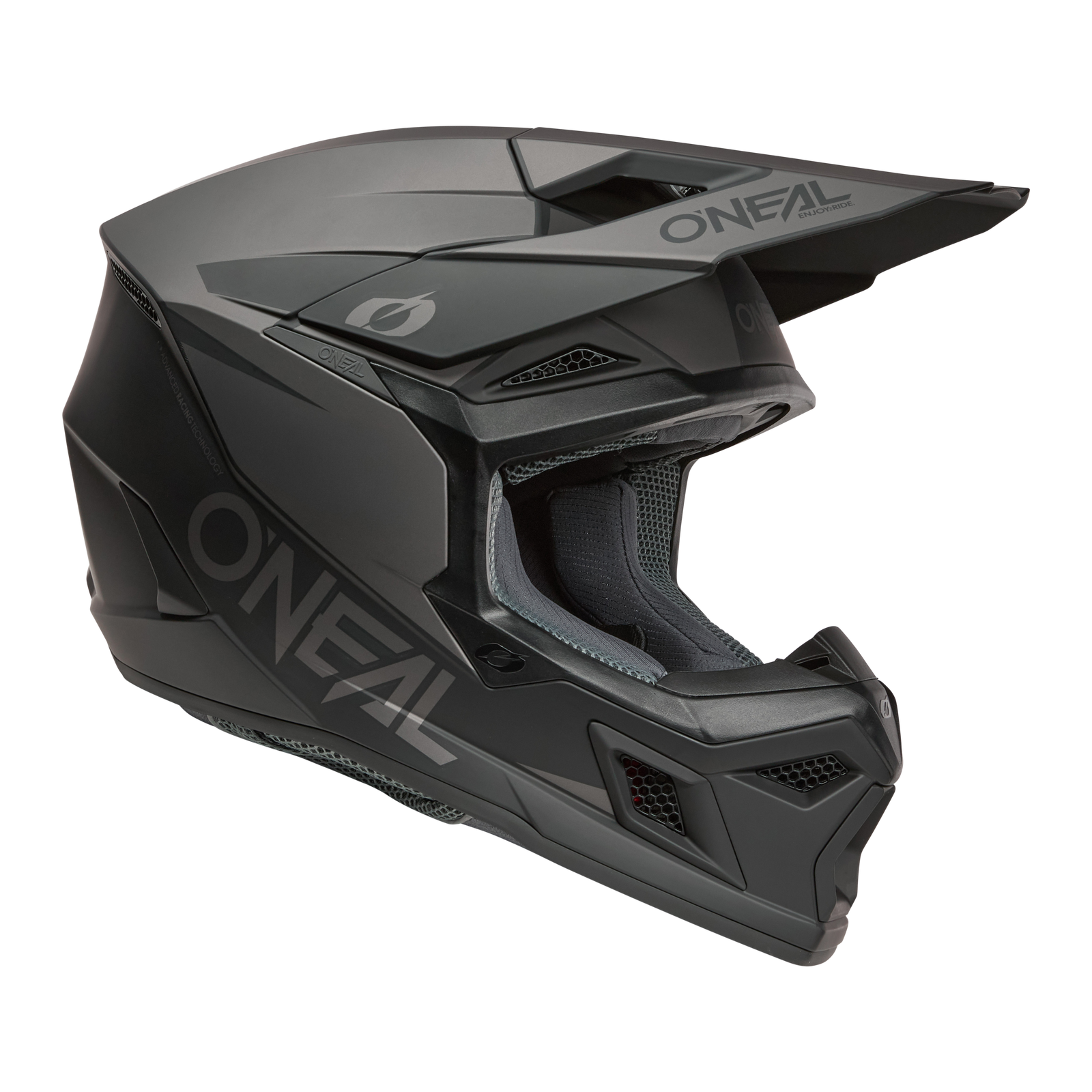 Casco Moto O'neal 3srs Solid Motocross Enduro Negro/Gris