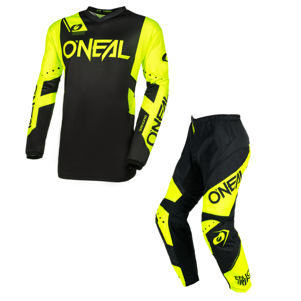 Pantalon Moto O&#39;NEAL Element Racewear Niños Negro/Amarillo