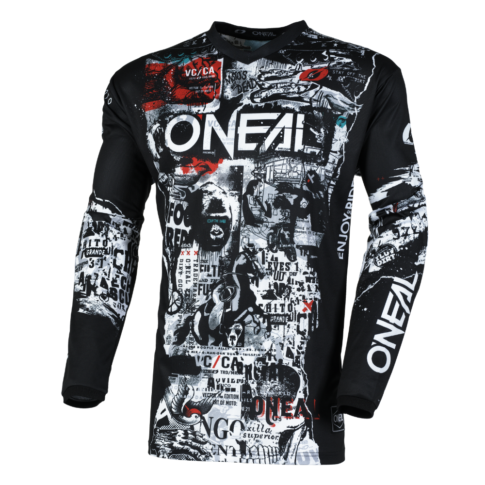 Polera Jersey O&#39;NEAL Element Attack Negro/Blanco