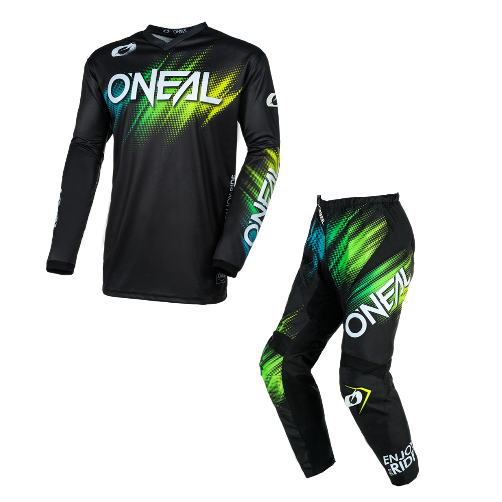 Pantalon Moto O&#39;NEAL Element Voltage Negro/Verde
