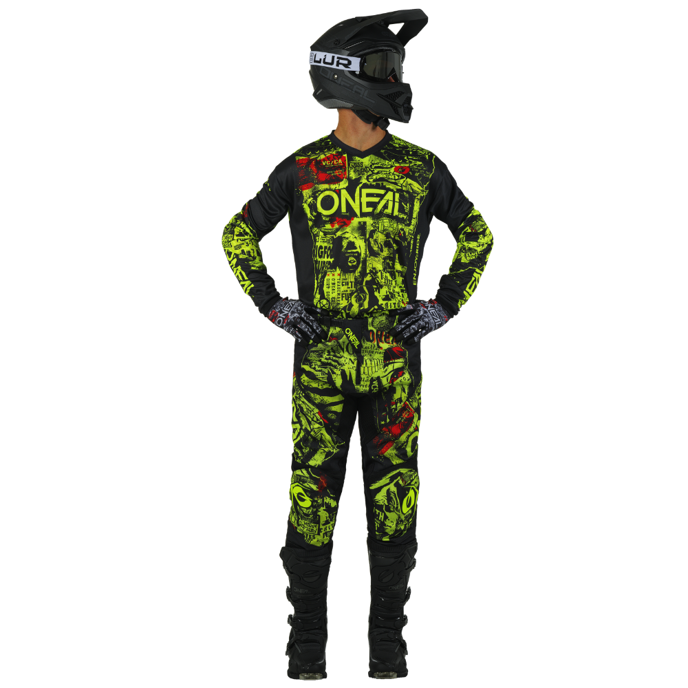 Pantalon O&#39;NEAL Element Attack Moto Bicicleta Negro/Amarillo