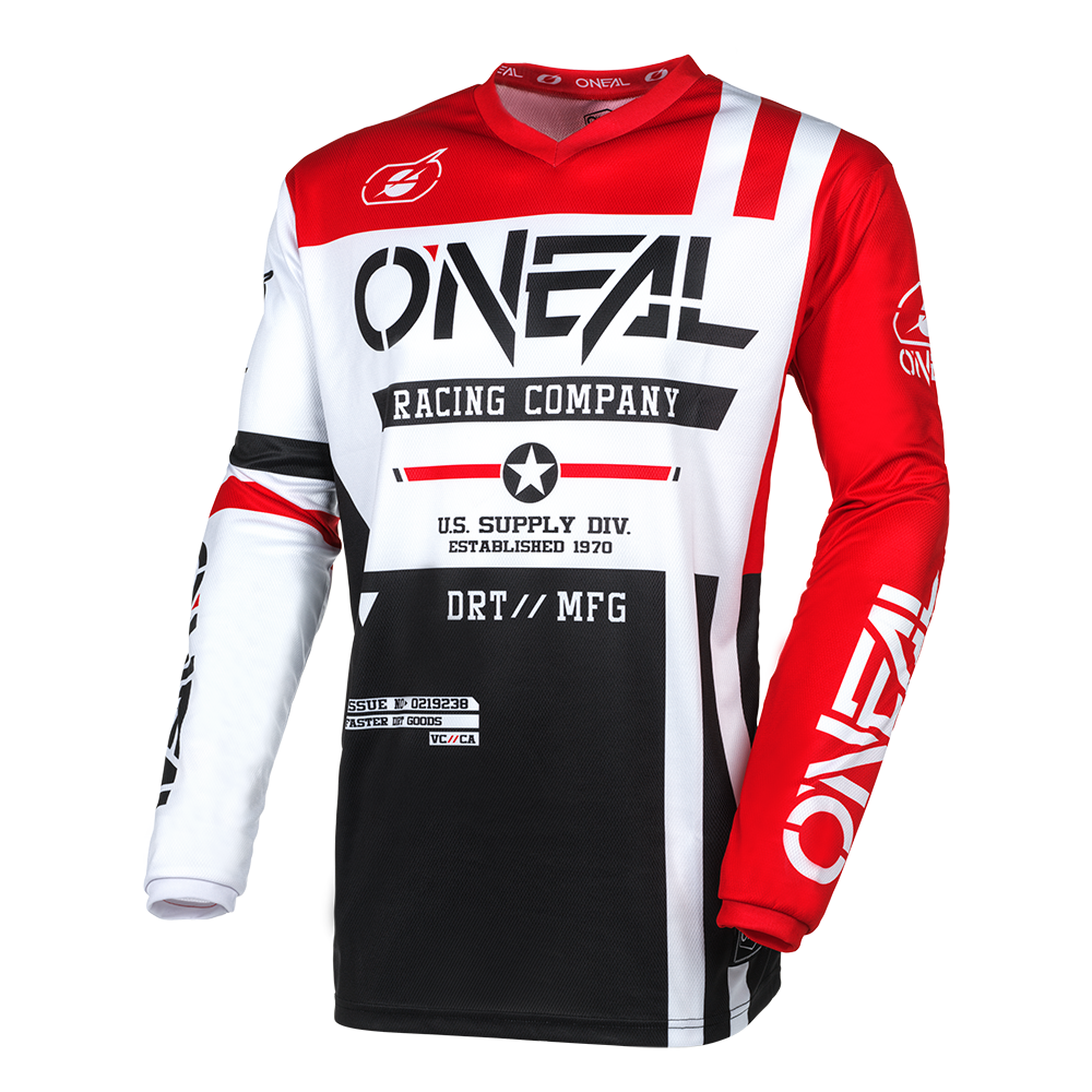 Polera Jersey O'NEAL Element Warhawk Niños Negro/rojo