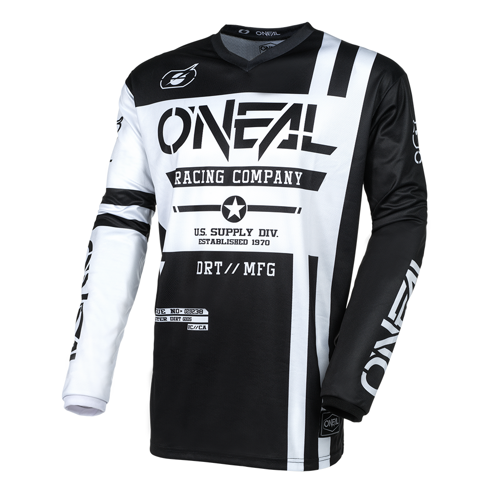 Polera Jersey O'NEAL Element Warhawk Negro/Blanco