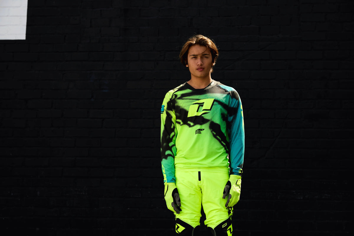 Traje Polera Pantalon Moto One Industries X297 Tiger Neon