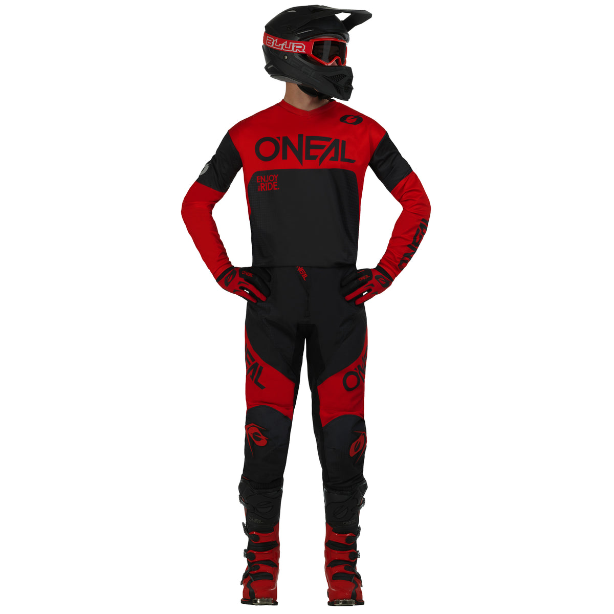 Pantalon Moto O&#39;NEAL Racewear Negro/Rojo