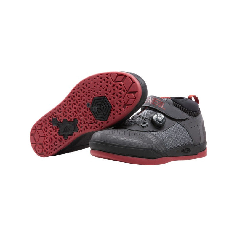 Zapatillas Bicicleta Oneal Session Spd Gris/rojo