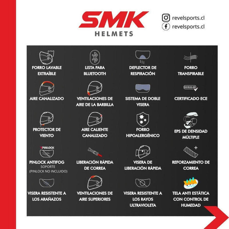 Casco Smk Twister Logo Ma261 Integral Certificado Moto