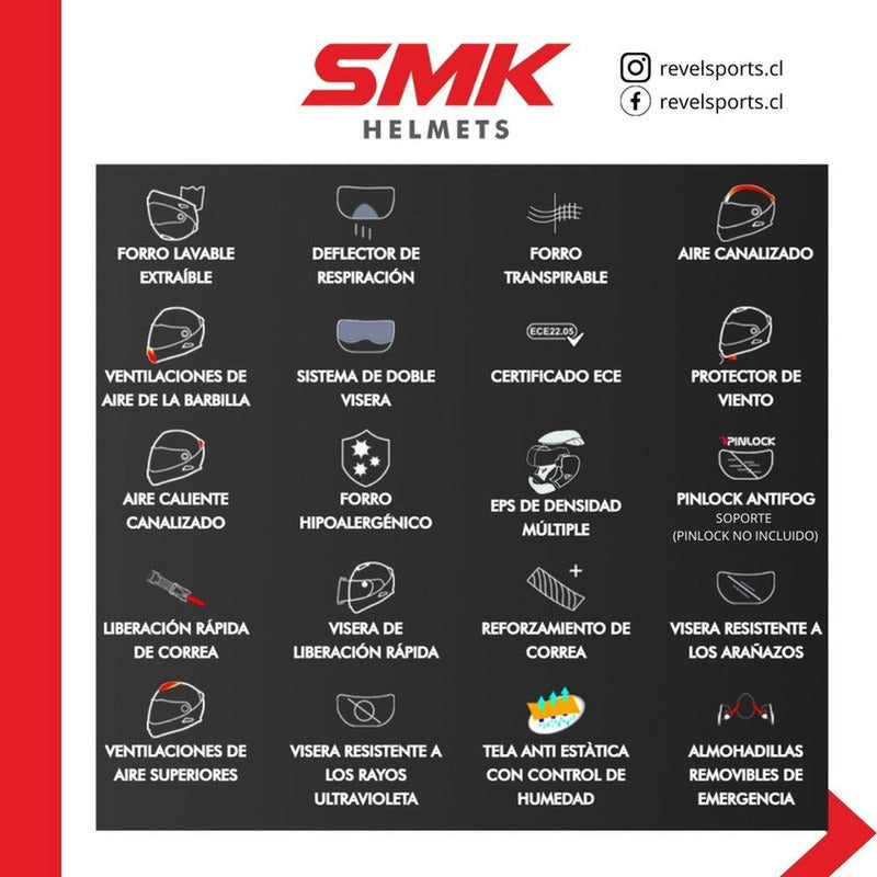 Casco Smk Force Boost Gl216 Integral Certificado Moto