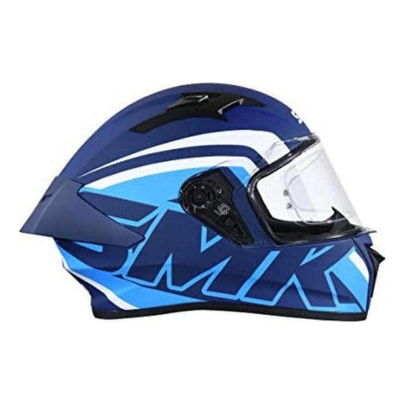 Casco Moto Smk Stellar Stage Ma551 Integral Certificado Azul