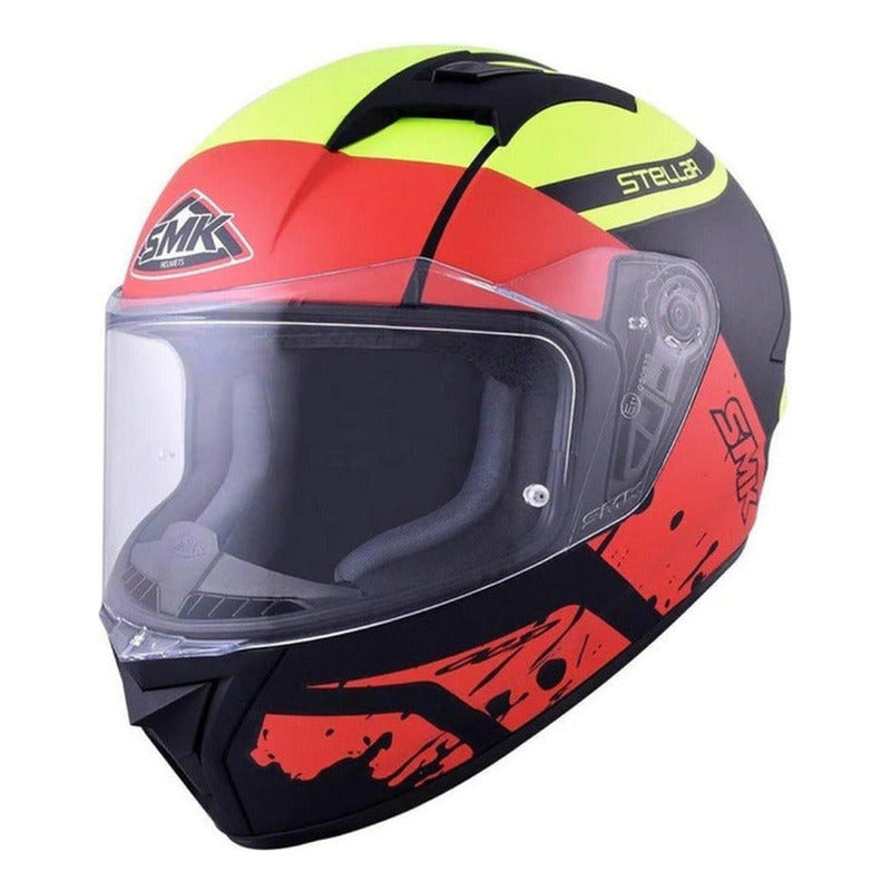 Casco Moto Smk Stellar Squad Ma234 Integral Certificado